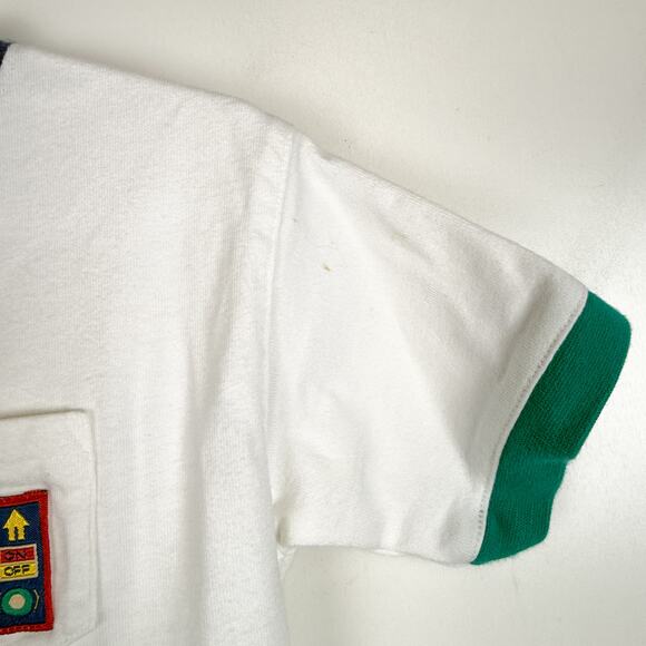 Vintage 90s Gymboree Parachute Print Pocket Tee Shirt White STAINED - Boys Small - Picture 4 of 9